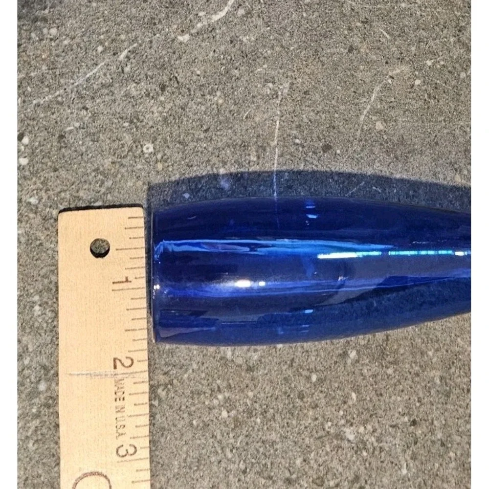 Beautiful Swedish Style Blue Glass  Bubble Vase MCM Art Glass Slender Neck
